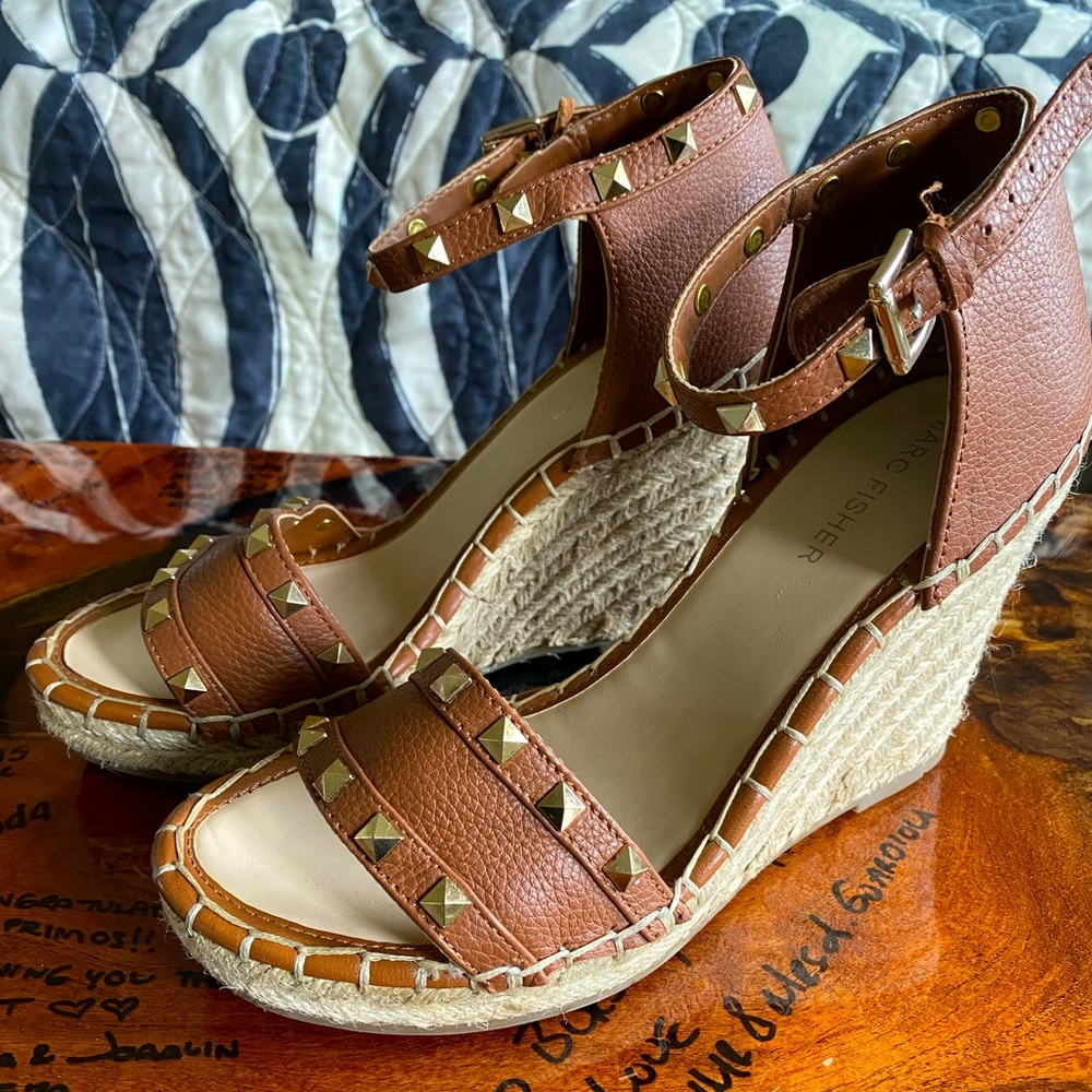 Marc Fisher Studded Espadrille Wedge